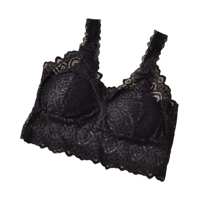 2019 Floral Cami Padded Tank Tops Sexy Women Lace Crochet Bralette Bralet Bra Bustier Crop Top