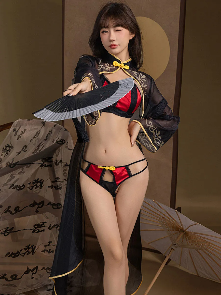 3-Piece Chinese Style Cosplay Lingerie