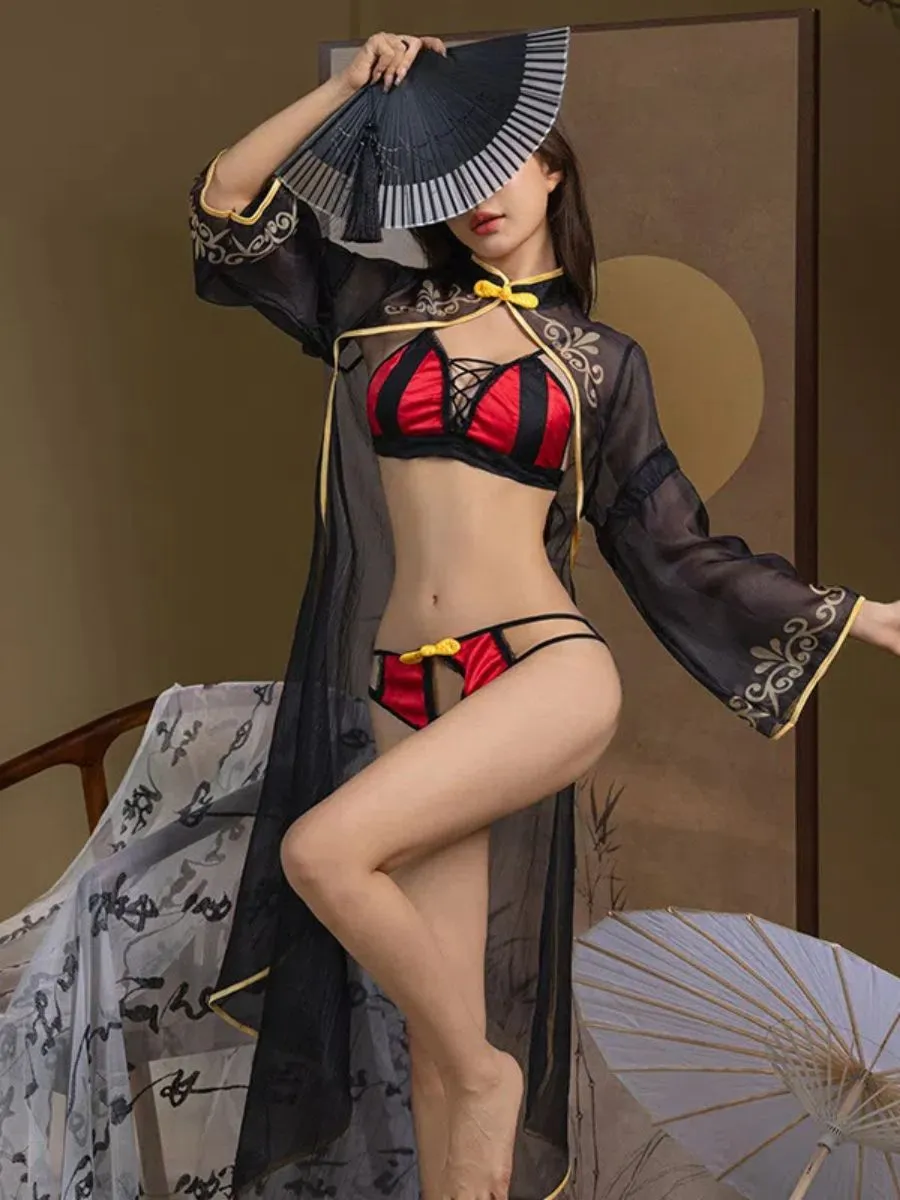3-Piece Chinese Style Cosplay Lingerie