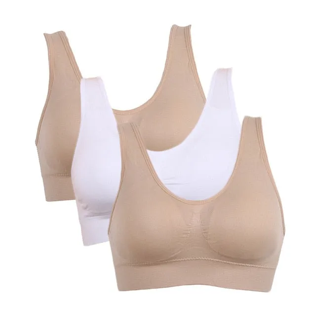 3pcs/set Sexy Bra with Pads Seamless Push Up Plus Size XXXL Underwear Wireless Comfortable Active Bra 2019