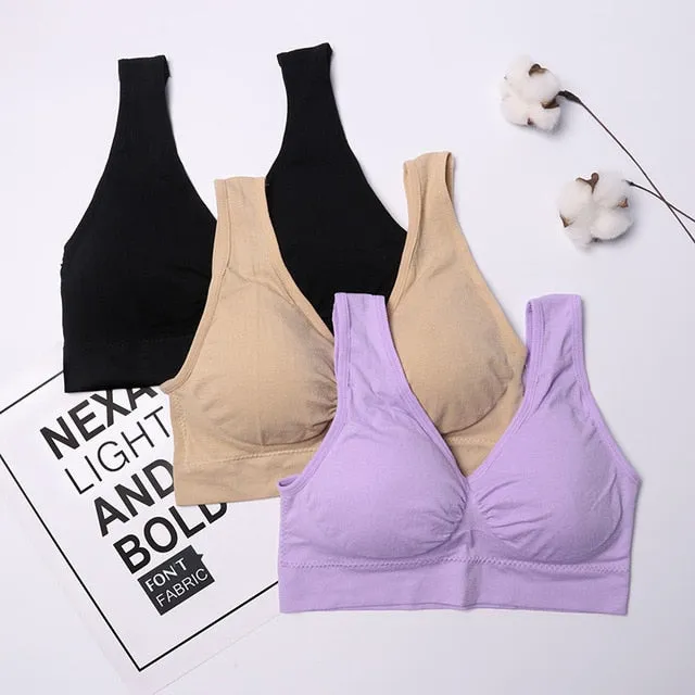 3pcs/set Sexy Bra with Pads Seamless Push Up Plus Size XXXL Underwear Wireless Comfortable Active Bra 2019