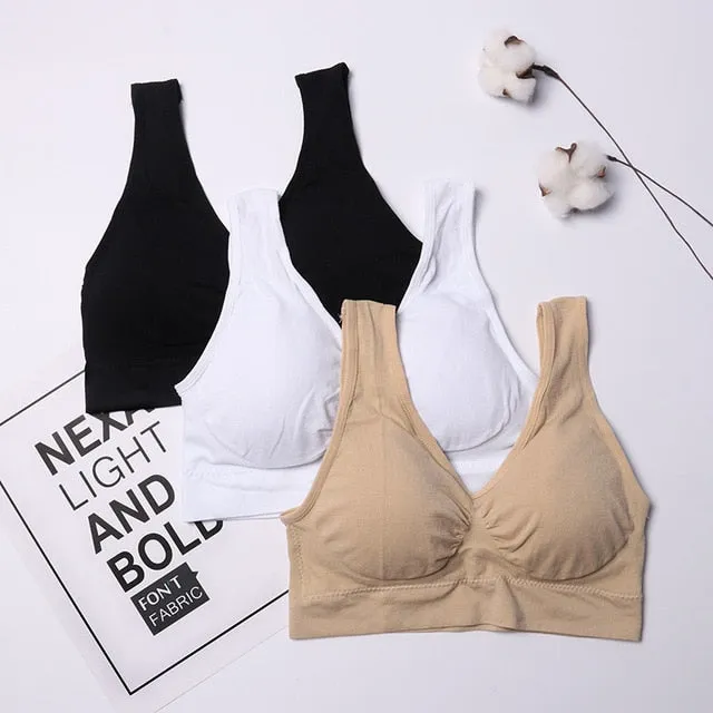 3pcs/set Sexy Bra with Pads Seamless Push Up Plus Size XXXL Underwear Wireless Comfortable Active Bra 2019