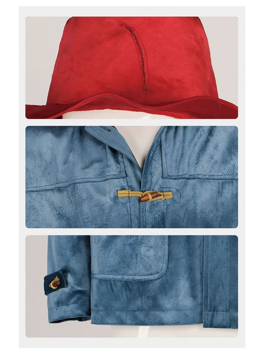 Bear Cosplay Blue Coat and Red Hat