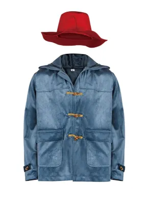 Bear Cosplay Blue Coat and Red Hat
