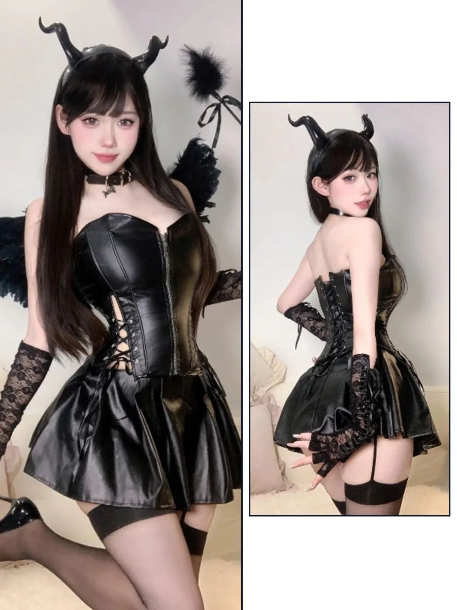 Black Gothic Corset Top and Skirt