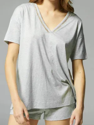 Brume Short Sleeve Top - Mineral Grey