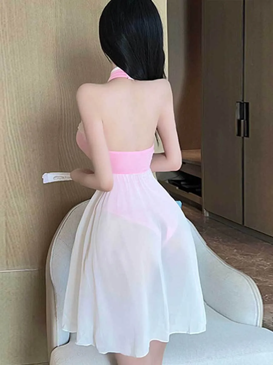 Chinese Style Crotchless Bodysuit