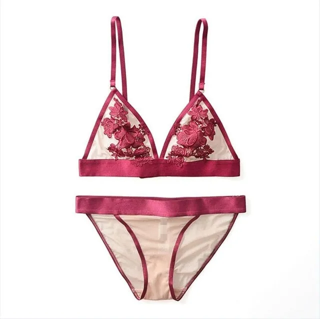 CINOON Sexy Lace Bralette 3/4 Cup Bra Sets Underwear For Women Wire Free Thin Lingerie Set Breathable Comfortable intimates