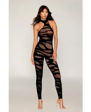 Dreamgirl Asymmetrical Knitted Bodystocking w/Slash Design