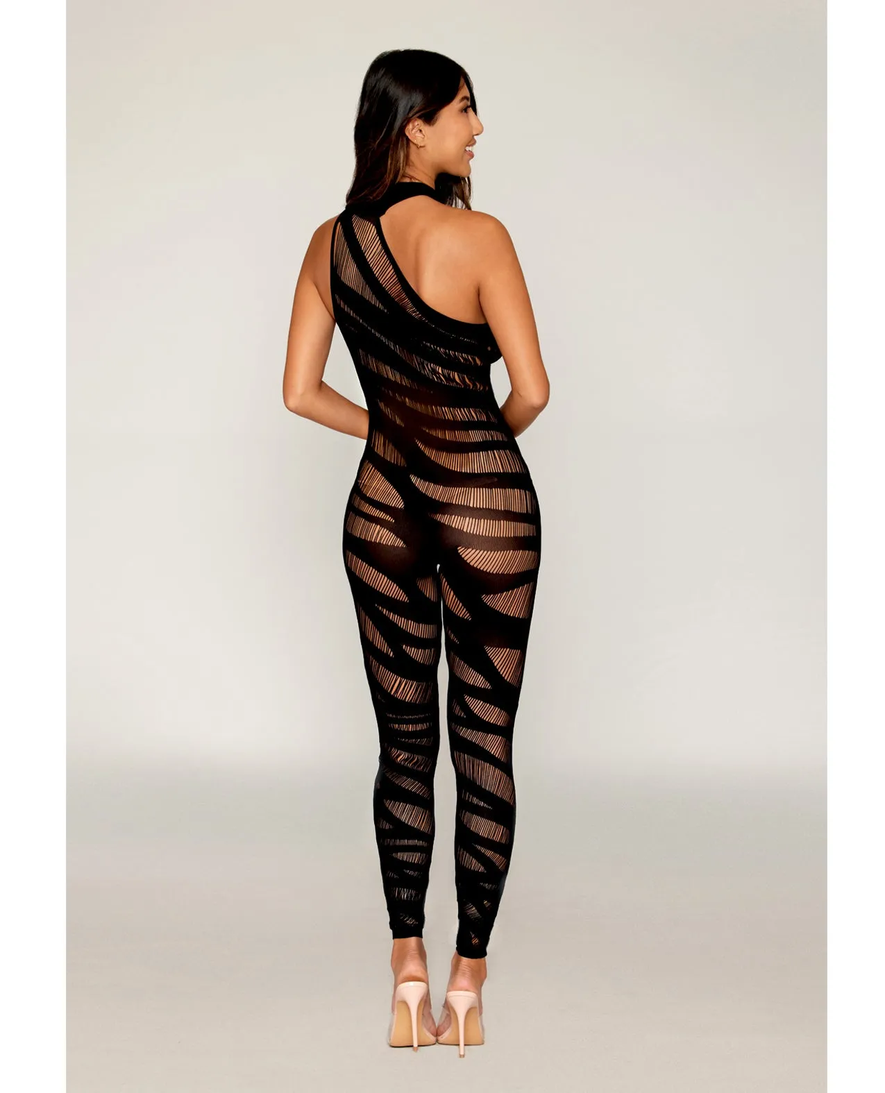 Dreamgirl Asymmetrical Knitted Bodystocking w/Slash Design