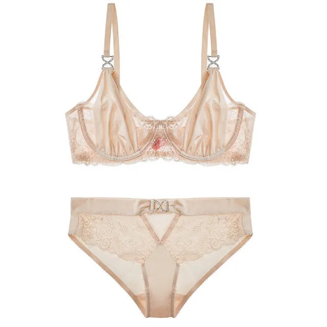 Europe victoria ultra thin hollow sexy luxury lingerie lace bra set women comfortable and breathable underwear bra sets JYF
