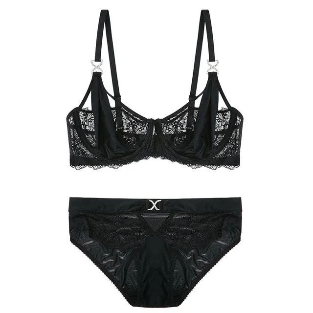 Europe victoria ultra thin hollow sexy luxury lingerie lace bra set women comfortable and breathable underwear bra sets JYF