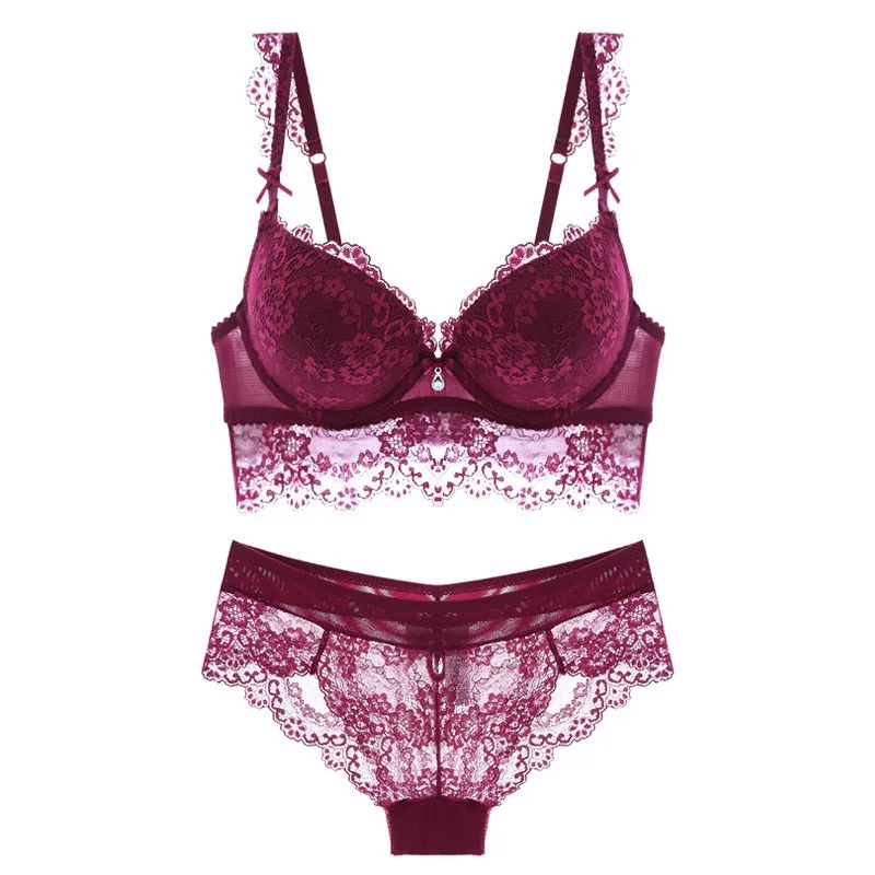 Fashion sexy push up adjustable lace underwear accept supernumerary breast bra thickening bra set high quality lingerie sets