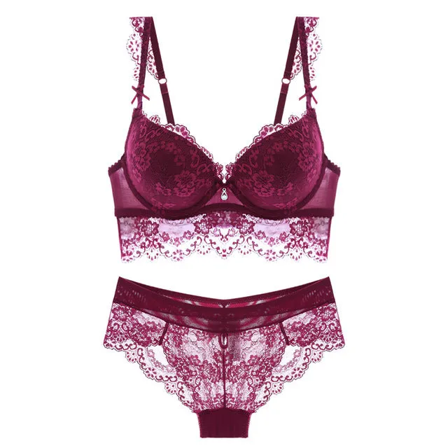 Fashion sexy push up adjustable lace underwear accept supernumerary breast bra thickening bra set high quality lingerie sets