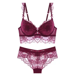 Fashion sexy push up adjustable lace underwear accept supernumerary breast bra thickening bra set high quality lingerie sets