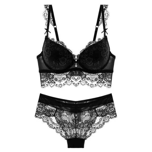 Fashion sexy push up adjustable lace underwear accept supernumerary breast bra thickening bra set high quality lingerie sets