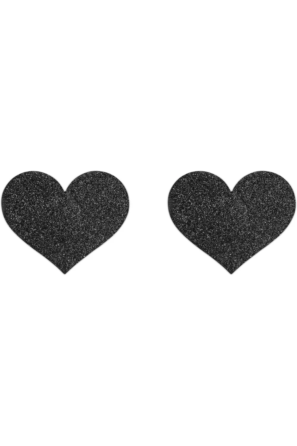Flash Glitter Heart Pasties Black