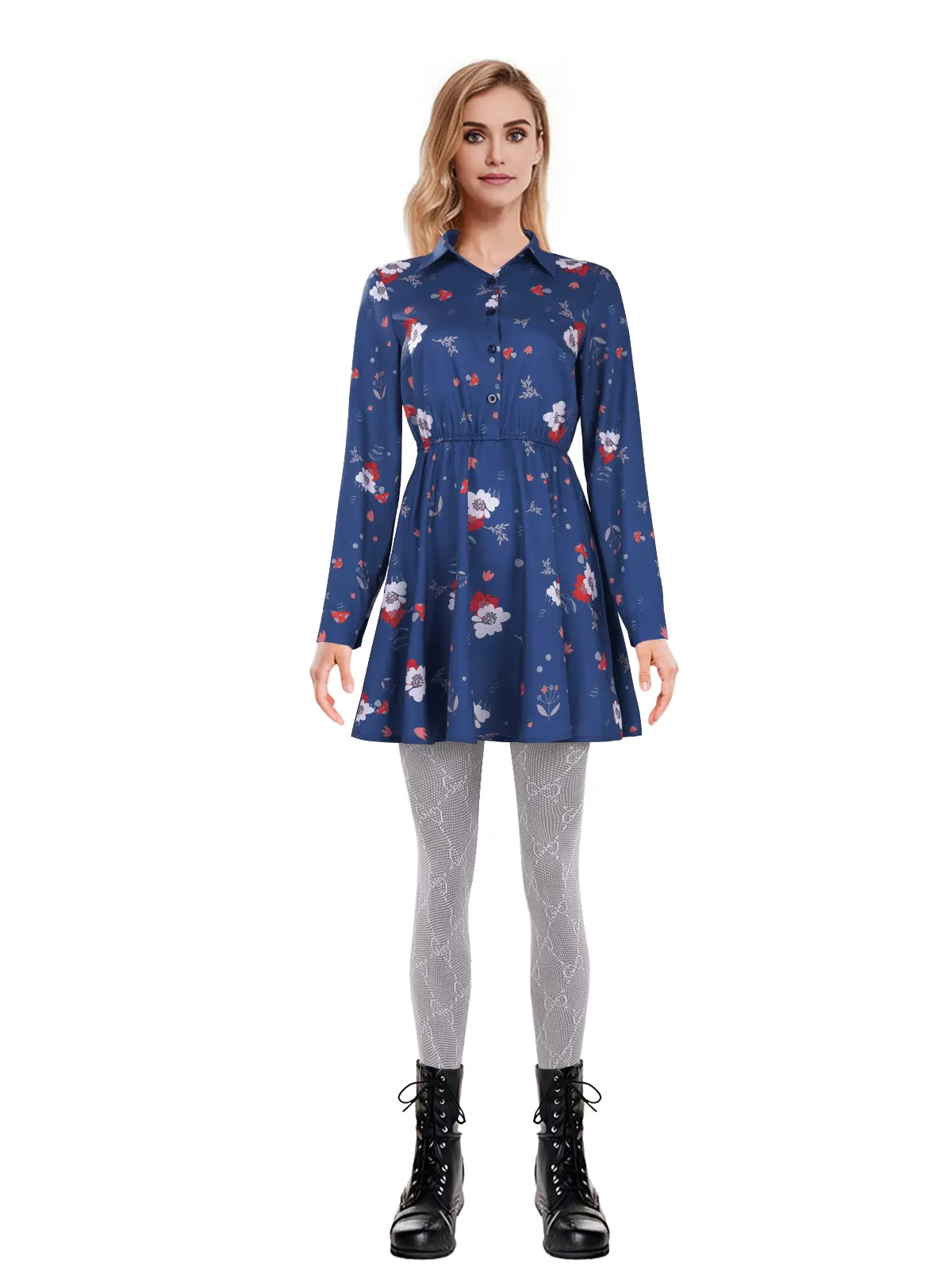 Floral Print Fancy Dress Outfit