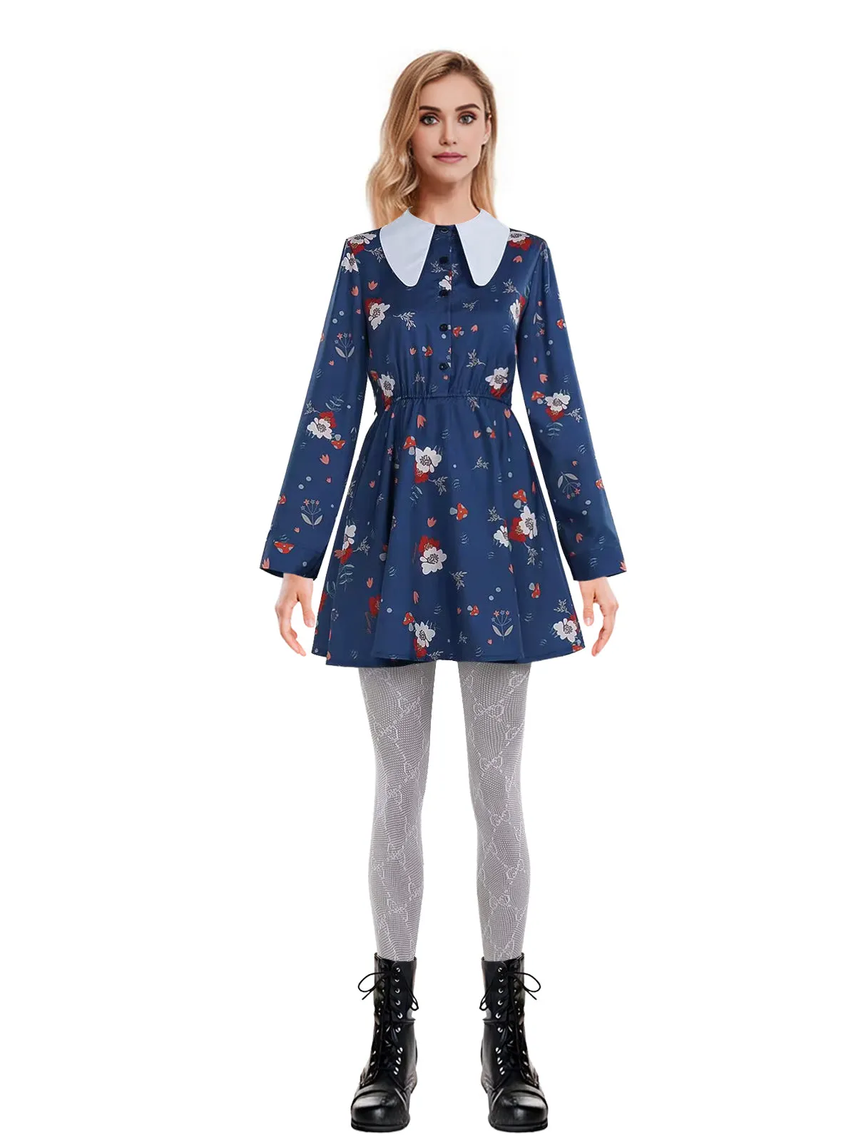 Floral Print Fancy Dress Outfit