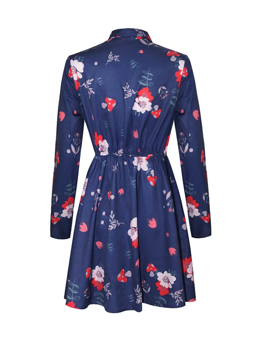 Floral Print Fancy Dress Outfit