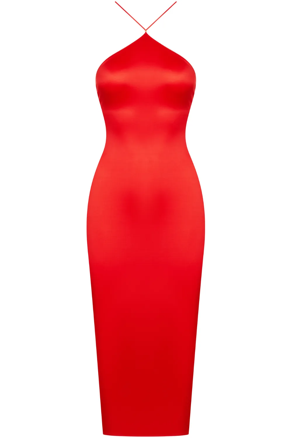 French Kiss Open Back Midi Dress Red