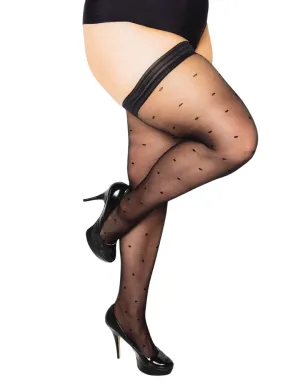 Glamory Hosiery Hold Ups 50503 Dotty30 Black