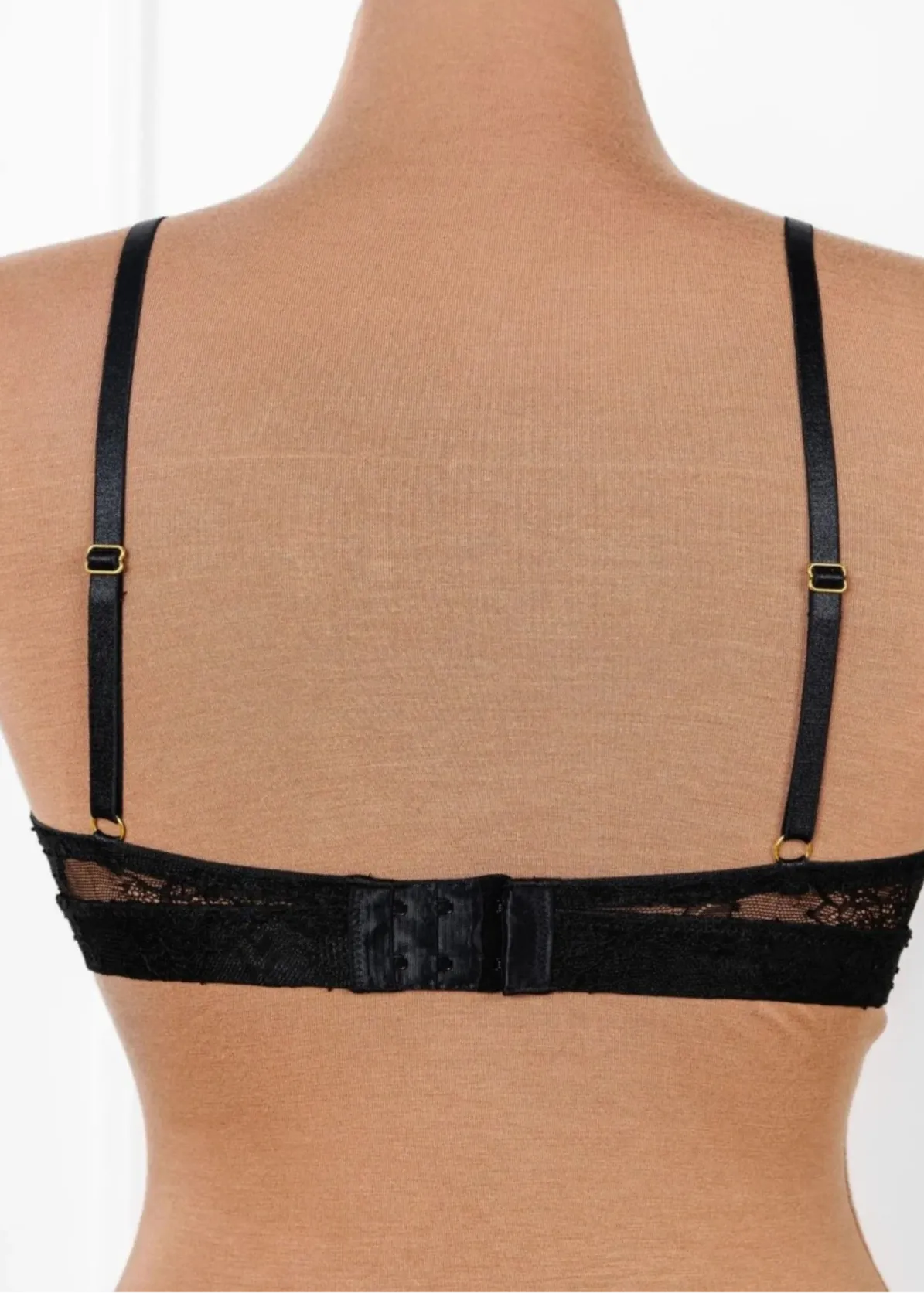Lacy Caged Cupless Bralette - Black