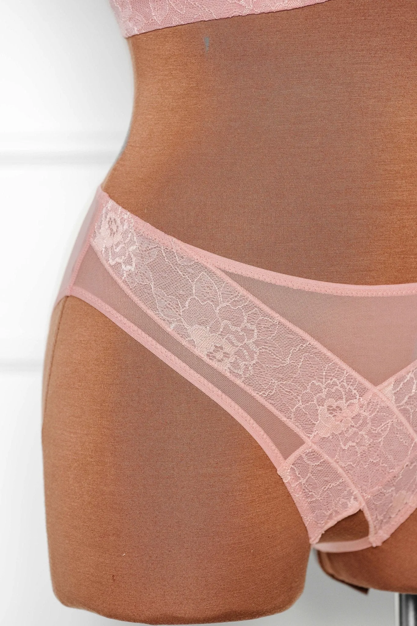 Lacy Crotchless Panty - Blush