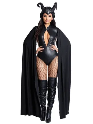 Latex Devil Bodysuit with Horns Headpiece