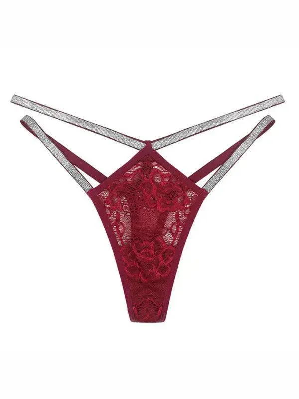 Low-Waist Lace Women Strap Thong