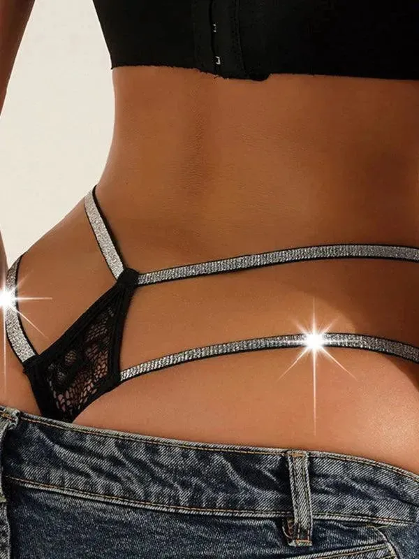 Low-Waist Lace Women Strap Thong