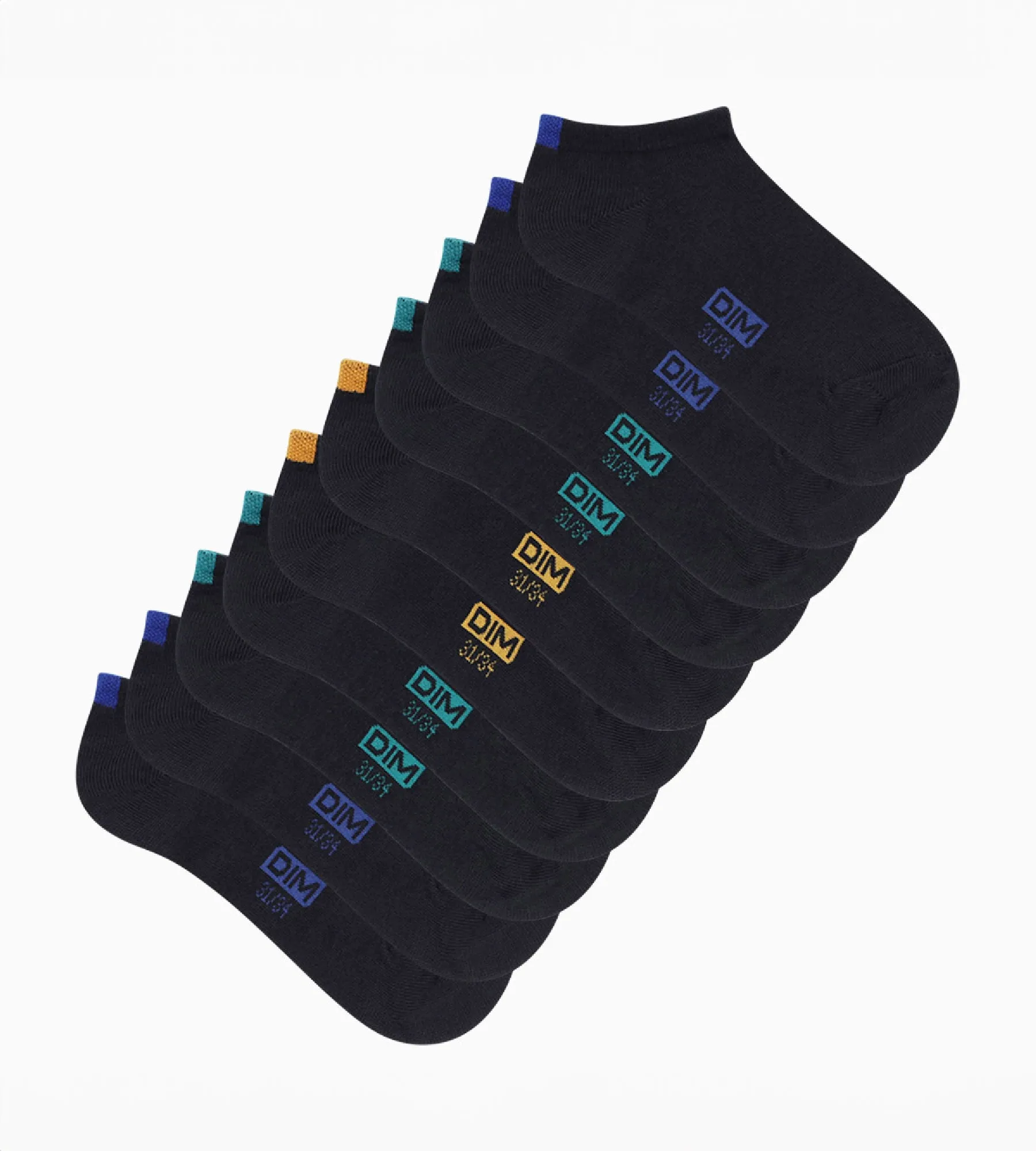 Pack of 5 pairs of children's socks in cotton Navy Blue codim