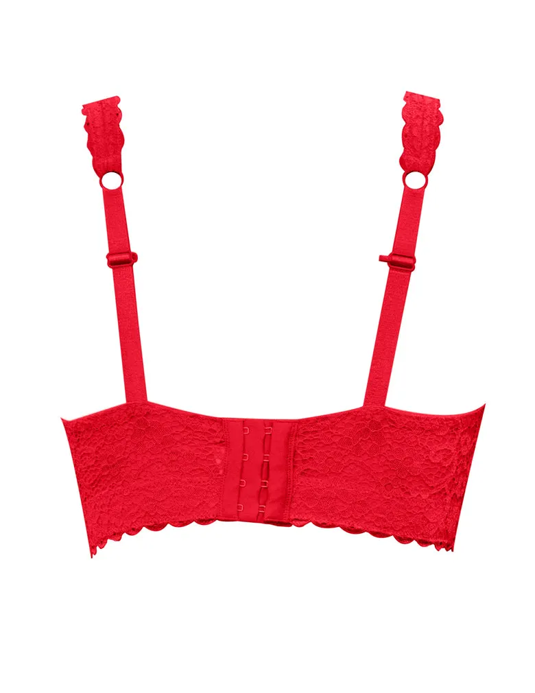 Parfait Adriana P5482 Racing Red Wire-free Lace Bralette