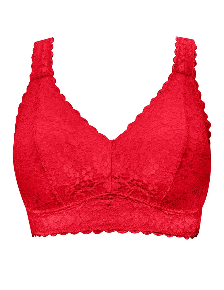 Parfait Adriana P5482 Racing Red Wire-free Lace Bralette