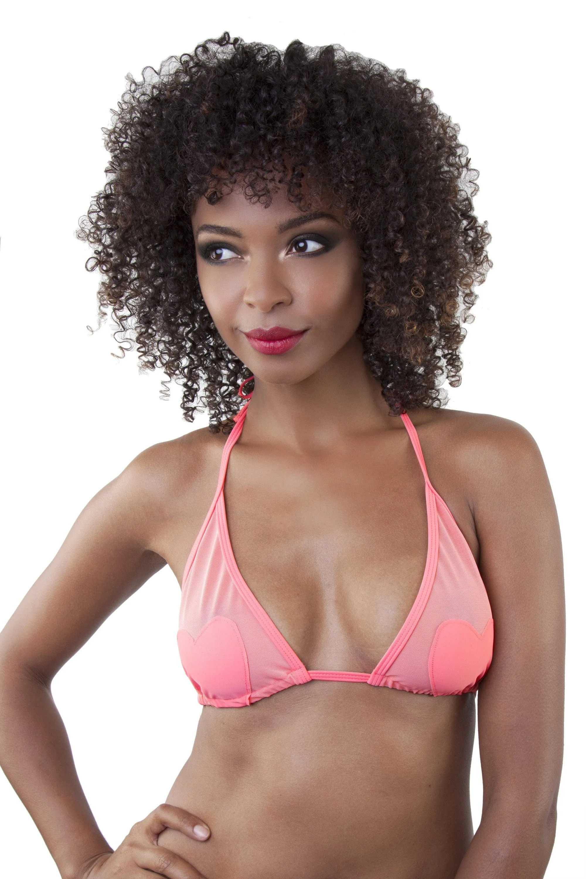 Peek & Beau Grapefruit/Watermelon Heart Bikini Top