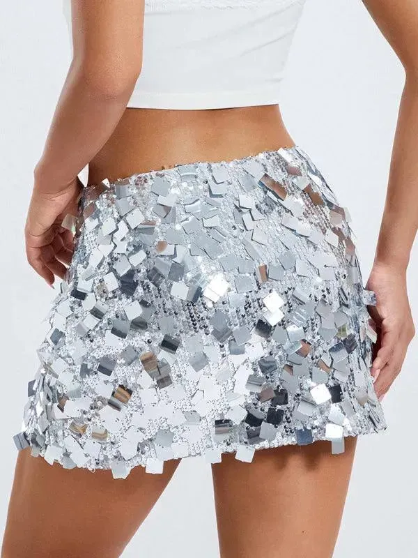 Sequined Party Mini Skirt