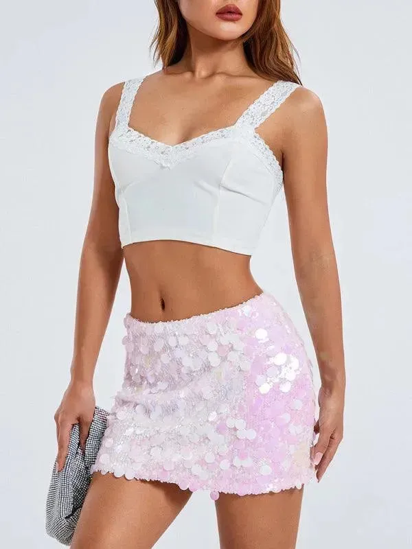 Sequined Party Mini Skirt