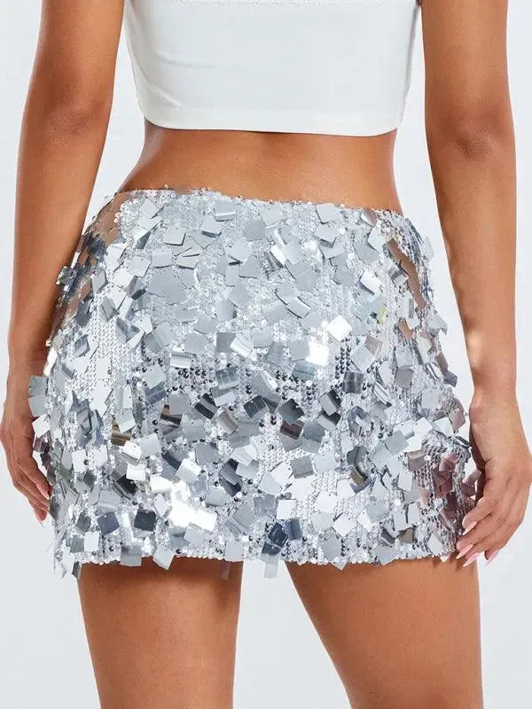 Sequined Party Mini Skirt