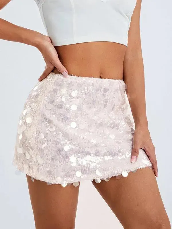 Sequined Party Mini Skirt