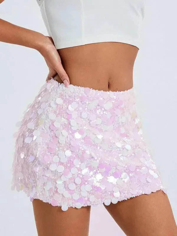 Sequined Party Mini Skirt