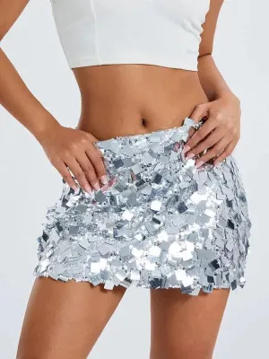 Sequined Party Mini Skirt
