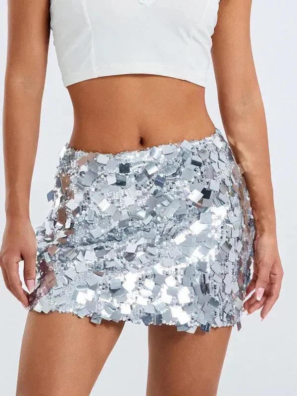 Sequined Party Mini Skirt