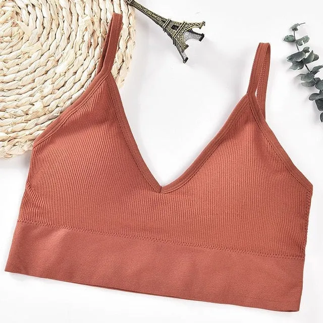 Simple Triangel Bralette for Female Young Lady Plunge Bra No Steel Comfortable Underwear Stretch Teenager Lingerie with Pads