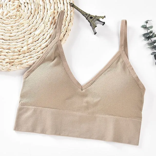 Simple Triangel Bralette for Female Young Lady Plunge Bra No Steel Comfortable Underwear Stretch Teenager Lingerie with Pads