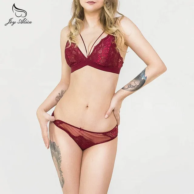 VS brand 2019 NEW Sexy Intimates Bra Set wire free Underwear Lace Lingerie Push Up bralette Comfortable Bra and panty Sets